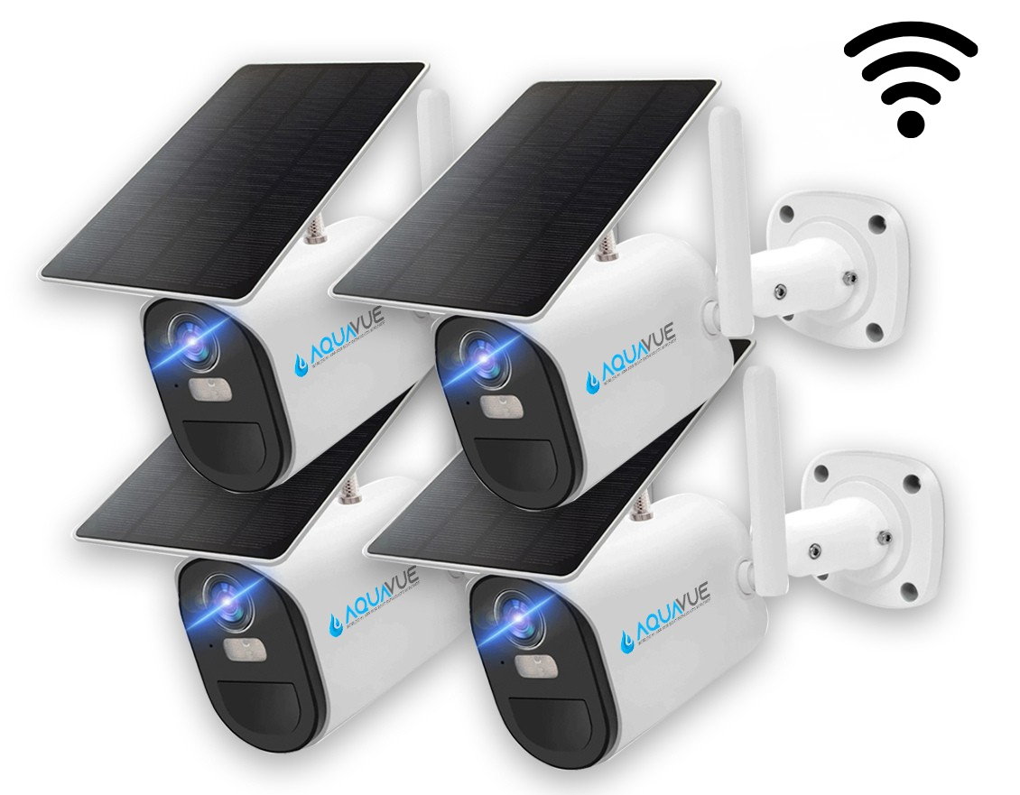 AquaVue Solace – WiFi Solar Marine Camera (4PK)